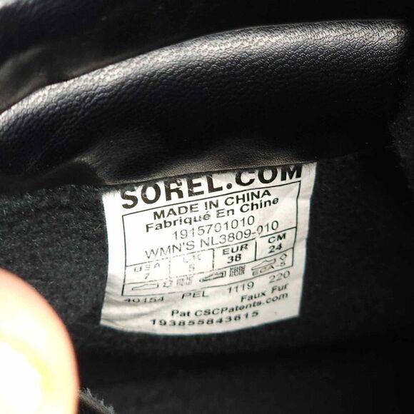 Sorel Women's Slimpack III US7 Black Leather Suede Waterproof Ankle Hiker Boots - Picture 11 of 11